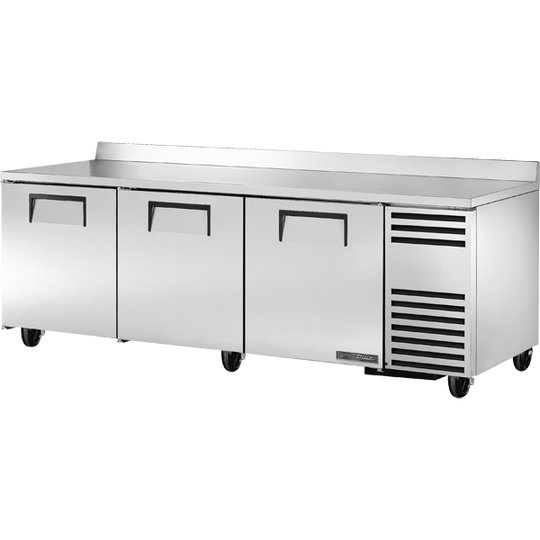 True TWT-93-HC 93-1/4" Worktop Refrigerator - 3 solid doors