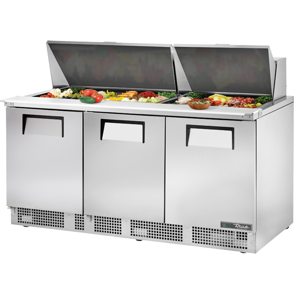 True TFP-72-30M-HC 72-1/8" Food Prep Table - 3 solid doors, 30 Pans