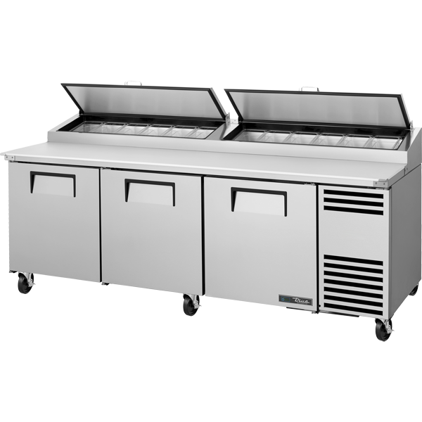 True TPP-AT2-93-HC 93-3/8" Pizza Prep Table - 3 solid doors
