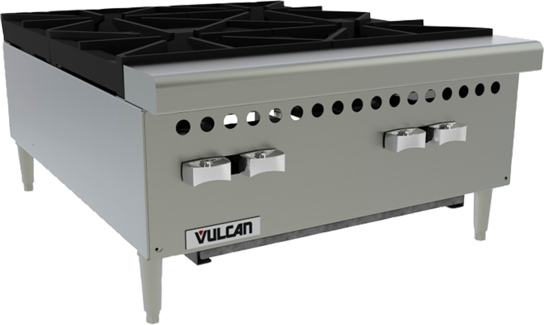 Vulcan VCRH24-1 24" Natural Gas Hot Plate - 4 Burners, 100,000 BTU