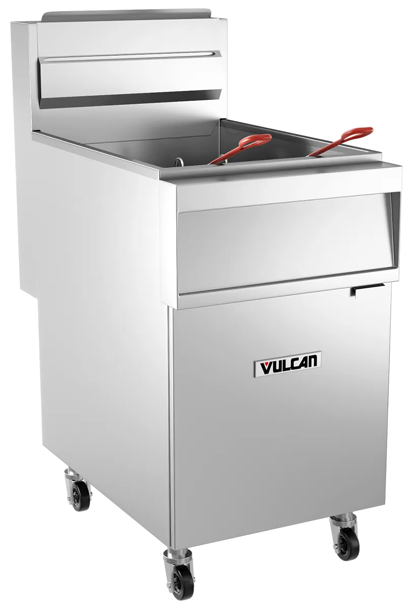 Vulcan 1GR85M-1 85-90 lb. Natural Gas Floor Fryer - 150,000 BTU, Millivolt