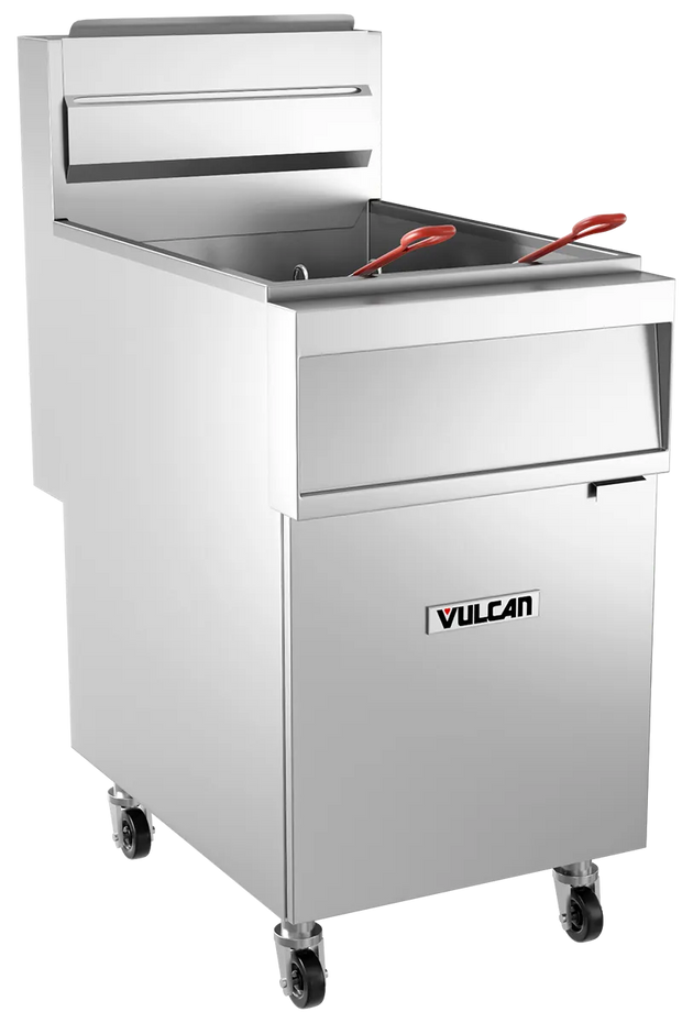 Vulcan 1GR85M-1 85-90 lb. Natural Gas Floor Fryer - 150,000 BTU, Millivolt