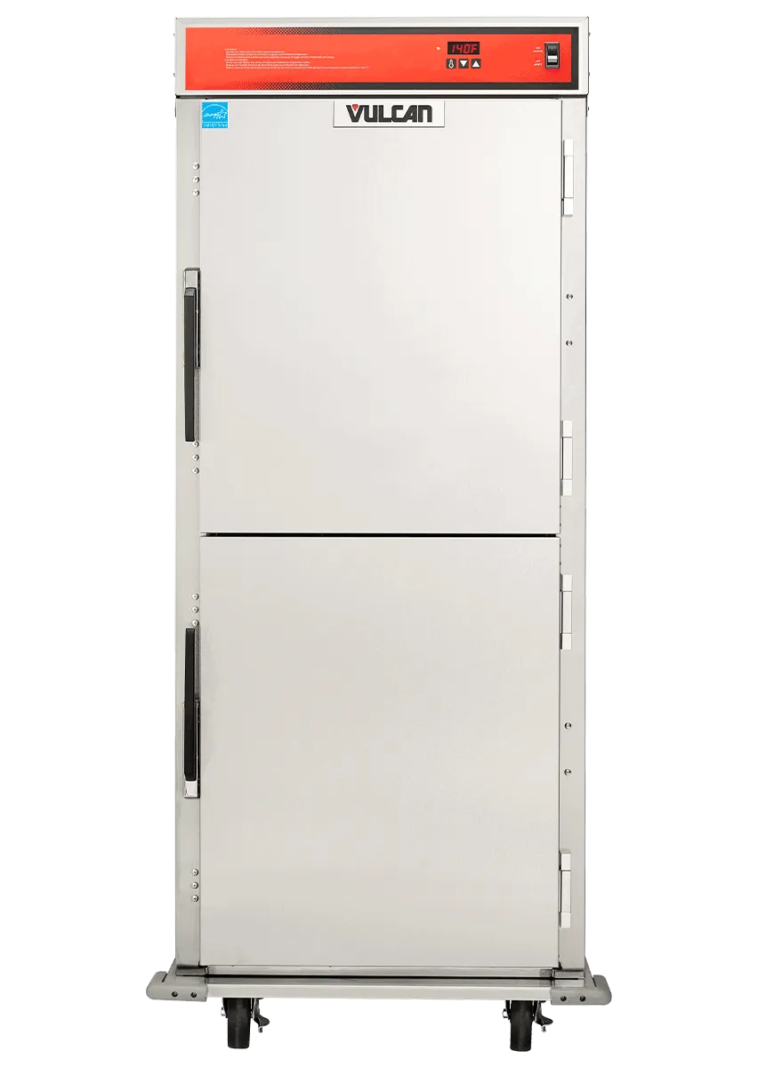 Vulcan VBP18ES-1E1ZN Insulated Heated Holding and Transport Cabinet - 18 Sheet Pan, Solid Dutch Doors