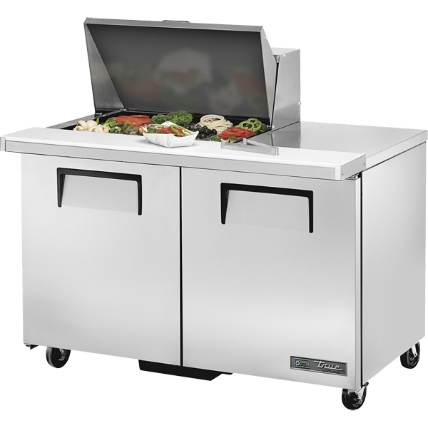 True TSSU-48-12M-B-HC 48" Mega Top Sandwich / Salad Prep Table - 2 Doors, 12 Pans