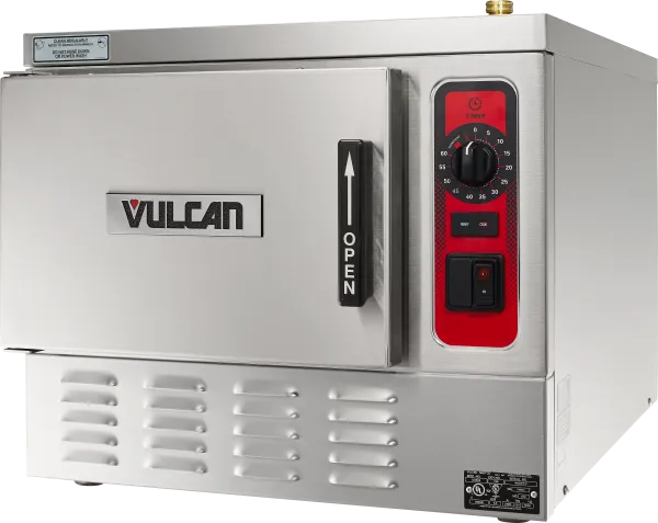 Vulcan C24EA3-1100 PLUS 3 Pan Electric Countertop Convection Steamer - PLUS, 8.5 kW
