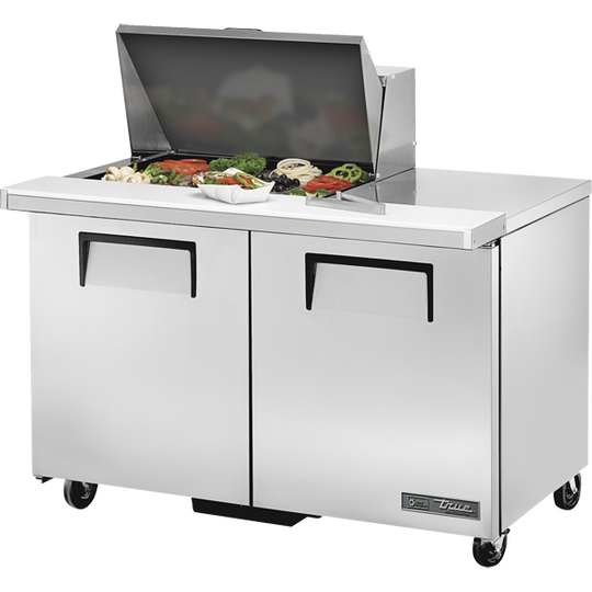 True TSSU-48-12M-B-HC 48" Mega Top Sandwich / Salad Prep Table - 2 Doors, 12 Pans