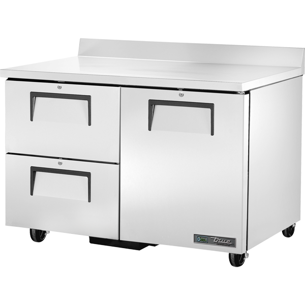 True TWT-48D-2-HC 48-3/8" Worktop Refrigerator - 1 solid door and 2 drawers