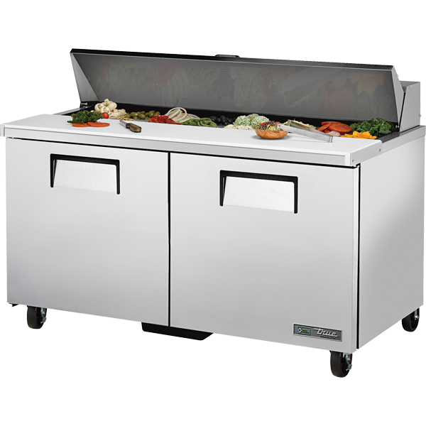 True TSSU-60-16-HC 60-3/8" Sandwich / Salad Prep Table - 2 solid doors, 16 Pans