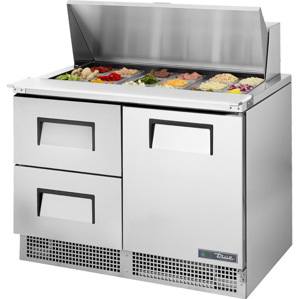 True TFP-48-18M-D-2-HC 48-1/8" Food Prep Table - 1 solid door and 2 drawers, 18 Pans
