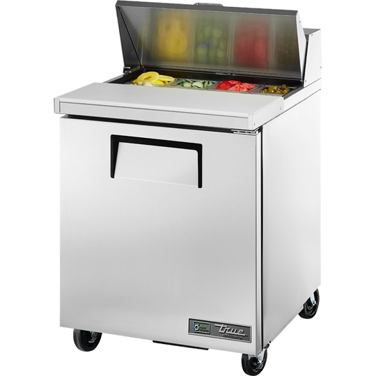 True TSSU-27-08-HC 27-5/8" Sandwich / Salad Prep Table - 1 solid door, 8 Pans