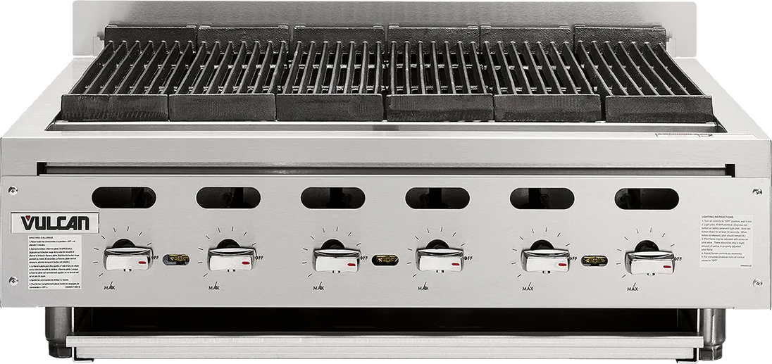 Vulcan VACB36-101 Achiever 36" Natural Gas Radiant Charbroiler - 6 Burners, 102,000 BTU