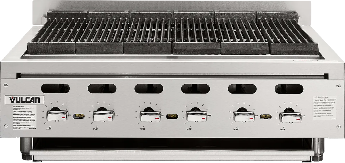 Vulcan VACB36-101 Achiever 36" Natural Gas Radiant Charbroiler - 6 Burners, 102,000 BTU