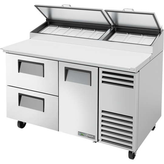 True TPP-AT-60D-2-HC 60-1/4" Pizza Prep Table - 1 solid door and 2 drawers