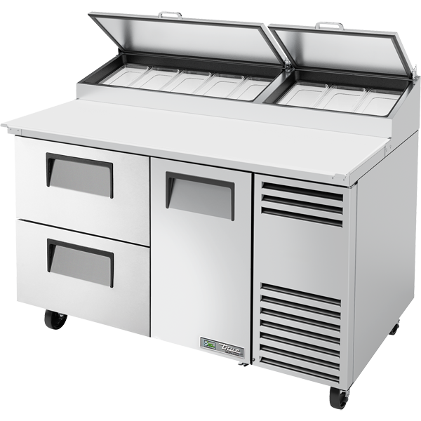 True TPP-AT-60D-2-HC 60-1/4" Pizza Prep Table - 1 solid door and 2 drawers