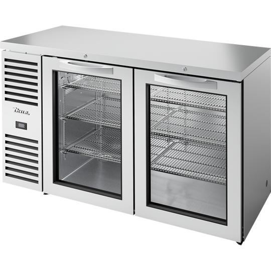 True TBR60-RISZ1-L-S-GG-1 60" Premier Bar Refrigerator - 2 glass doors