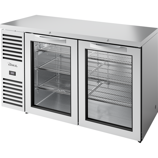 True TBR60-RISZ1-L-S-GG-1 60" Premier Bar Refrigerator - 2 glass doors