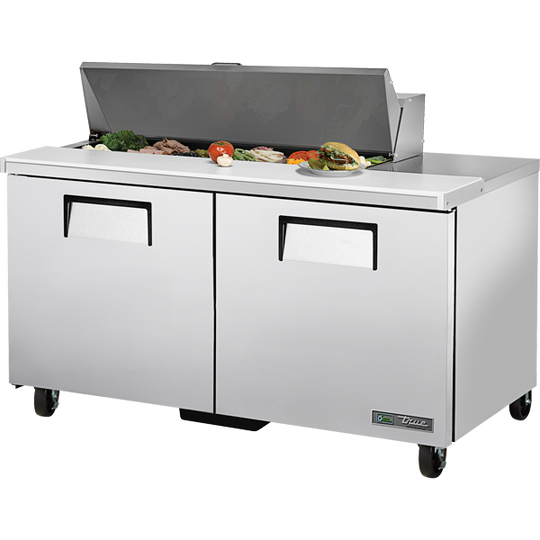 True TSSU-60-12-HC 60-3/8" Sandwich / Salad Prep Table - 2 solid doors, 12 Pans