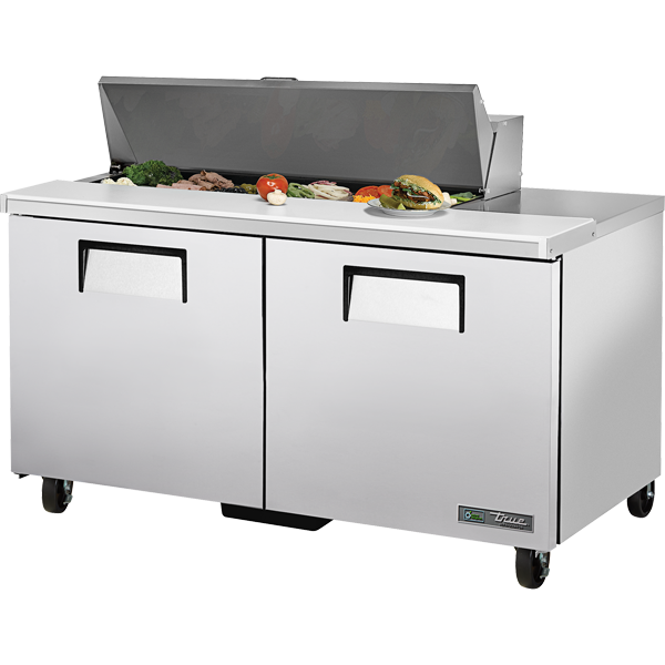 True TSSU-60-12-HC 60-3/8" Sandwich / Salad Prep Table - 2 solid doors, 12 Pans