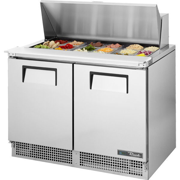 True TFP-48-18M-HC 48-1/8" Food Prep Table - 2 solid doors, 18 Pans