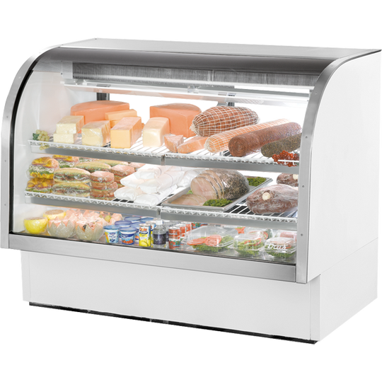 True TCGG-60-HC-LD 60-1/4" Curved Glass Refrigerated Deli Case - 4 shelves
