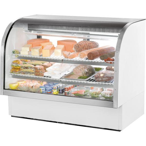 True TCGG-60-HC-LD 60-1/4" Curved Glass Refrigerated Deli Case - 4 shelves