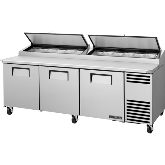 True TPP-AT2-93-HC 93-3/8" Pizza Prep Table - 3 solid doors
