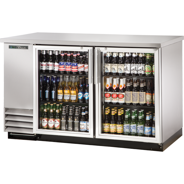 True TBB-2G-S-HC-LD 58-7/8" Back Bar Cooler - 2 glass swing doors, Stainless