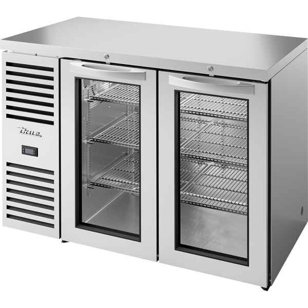 True TBR48-RISZ1-L-S-GG-1 48" Premier Bar Refrigerator - 2 glass doors