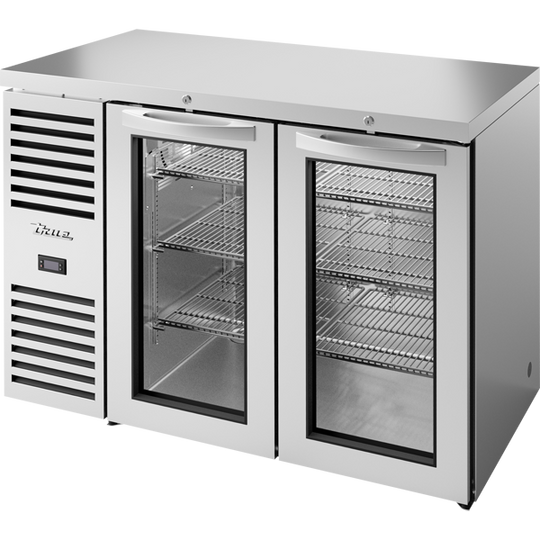True TBR48-RISZ1-L-S-GG-1 48" Premier Bar Refrigerator - 2 glass doors