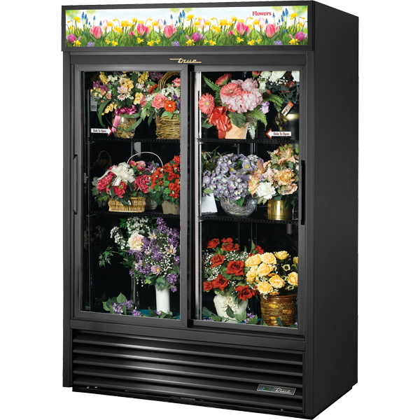 True GDM-47FC-HC-LD 54-1/8" Glass Door Merchandiser - 2 swing glass doors