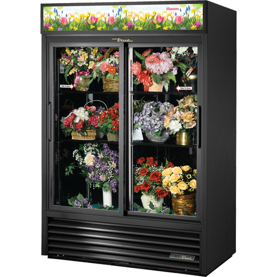 True GDM-47FC-HC-LD 54-1/8" Glass Door Merchandiser - 2 swing glass doors