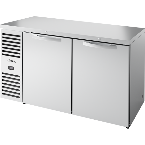 True TBR60-RISZ1-L-S-SS-1 60" Premier Bar Refrigerator - 2 solid doors