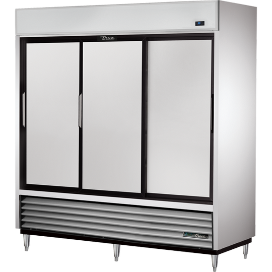 True TSD-69-HC 78-1/8" Solid Door Merchandiser - 3 solid doors