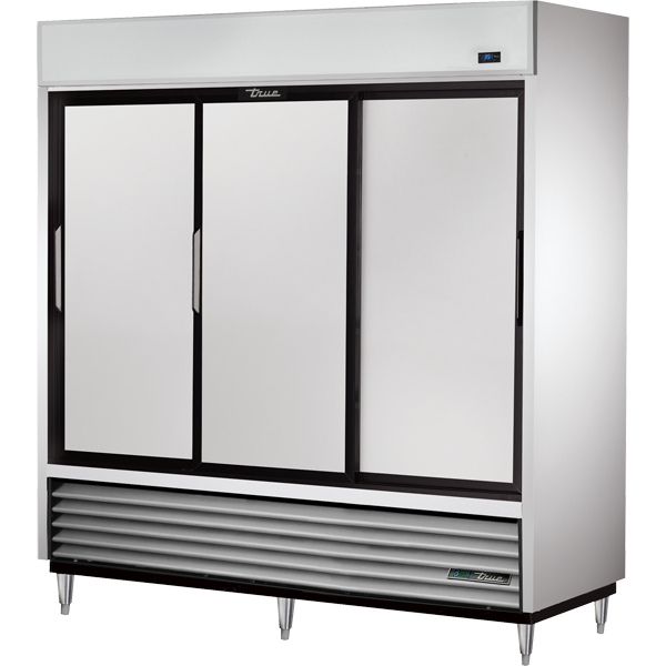 True TSD-69-HC 78-1/8" Solid Door Merchandiser - 3 solid doors