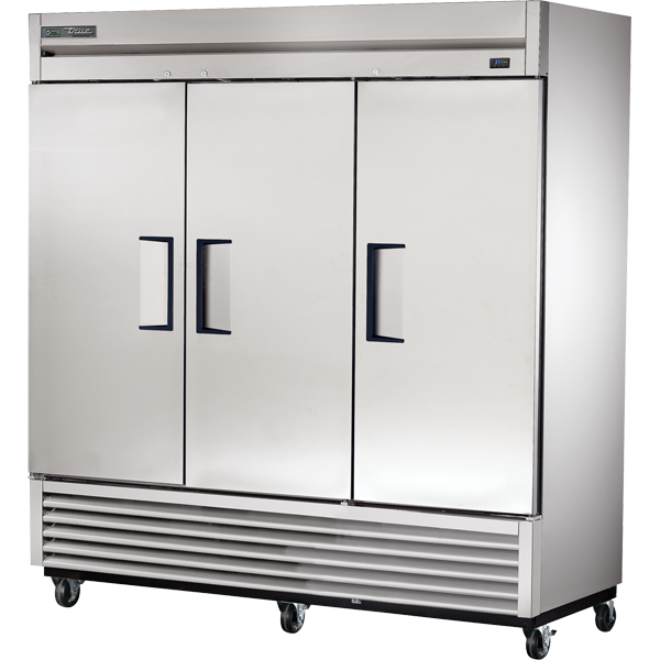 True T-72-HC 78-1/8" Reach-In Refrigerator - 3 Solid Swing Doors