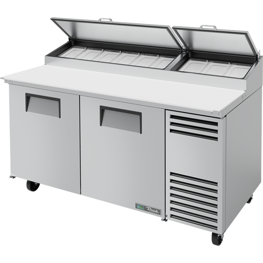True TPP-AT-67-HC 67-3/8" Pizza Prep Table - 2 solid doors