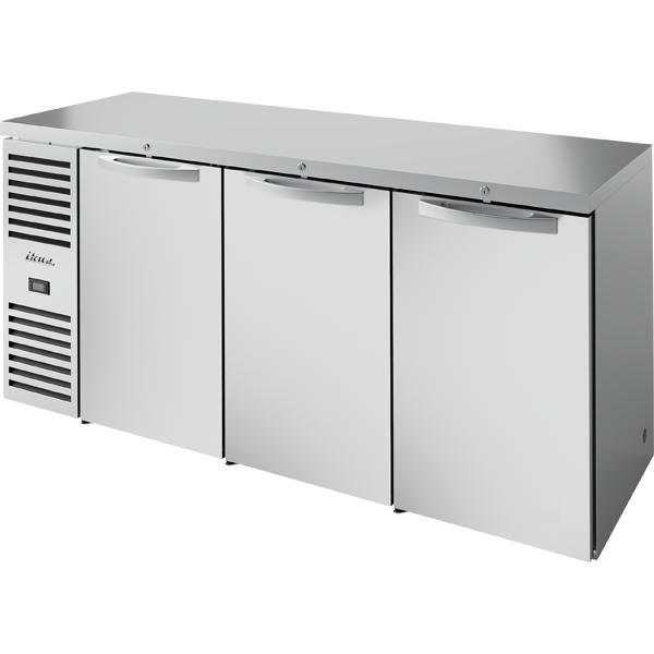 True TBR84-RISZ1-L-S-SSS-1 84" Premier Bar Refrigerator - 3 solid doors