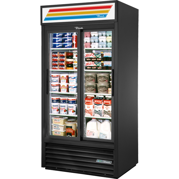 True GDM-33-HC-LD 39-1/2" Glass Door Merchandiser - 2 swing glass doors