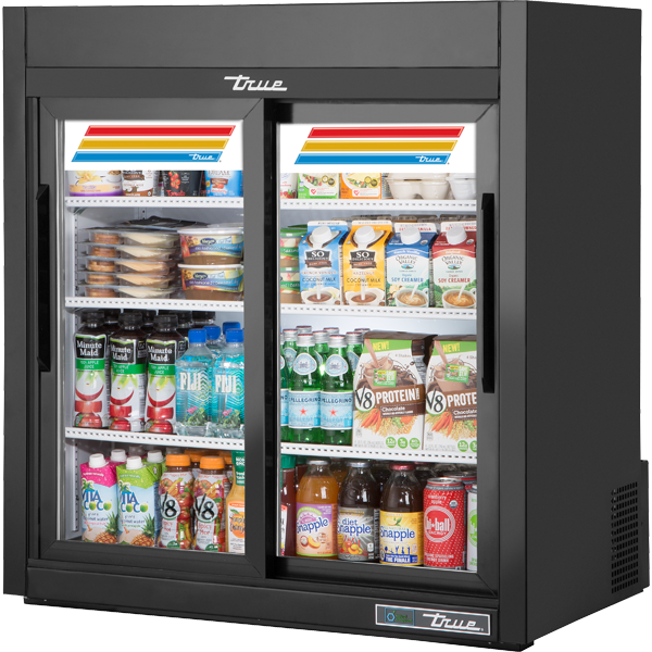 True GDM-09-SQ-HC-LD 36" Glass Door Merchandiser - 2 swing glass doors