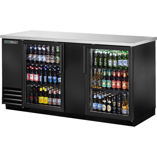 True TBB-3G-HC-LD 69-1/8" Back Bar Cooler - 2 glass swing doors