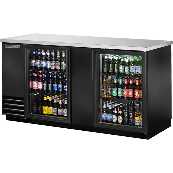 True TBB-3G-HC-LD 69-1/8" Back Bar Cooler - 2 glass swing doors