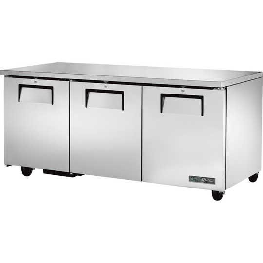 True TUC-72-HC 72-3/8" Undercounter Refrigerator - 3 solid doors