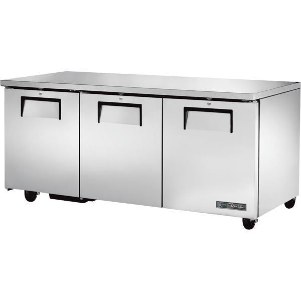 True TUC-72-HC 72-3/8" Undercounter Refrigerator - 3 solid doors