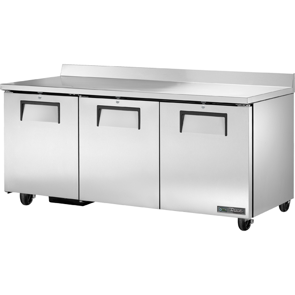True TWT-72-HC 72-3/8" Worktop Refrigerator - 3 solid doors