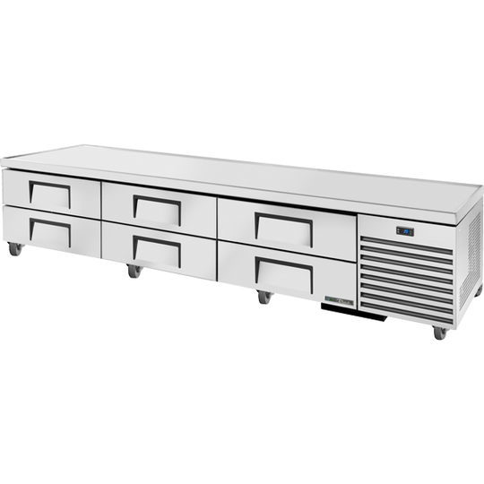 True TRCB-110-HC 110" Refrigerated Chef Base - 6 drawers