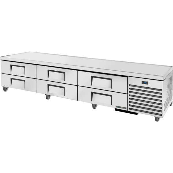 True TRCB-110-HC 110" Refrigerated Chef Base - 6 drawers